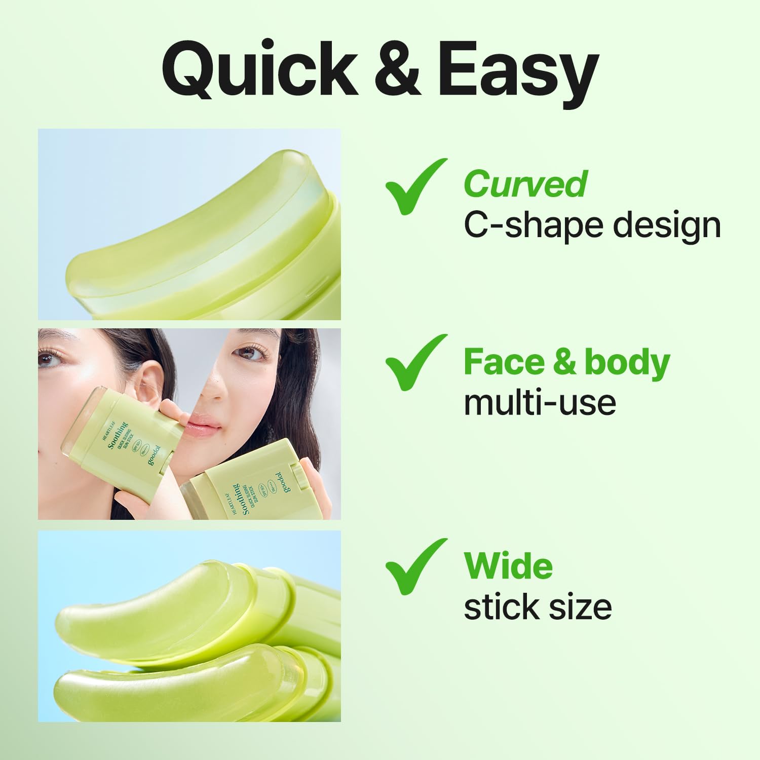 [GOODAL] Heartleaf Soothing Quick Sliding Sunscreen Stick, Broad Spectrum SPF 50