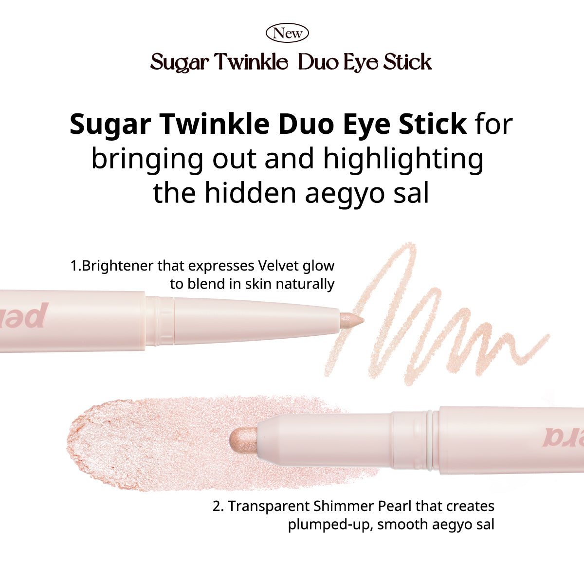 ★1+1★[PERIPERA] Sugar Twinkle Duo Eye Stick - CLUB CLIO